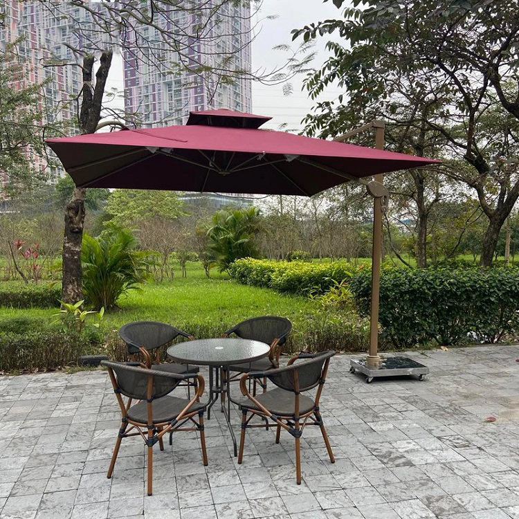 Ô Lệch Tâm hợp kim Vuông hòa phát màu đỏ  Xoay 360